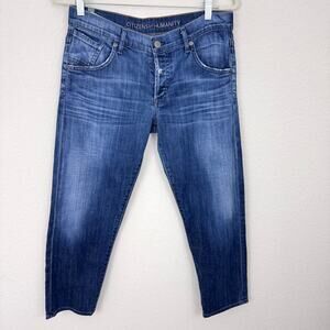 Citizens Of Humanity Women Skylar Crop Boyfriend Jeans Size 28 Casual Denim Blue